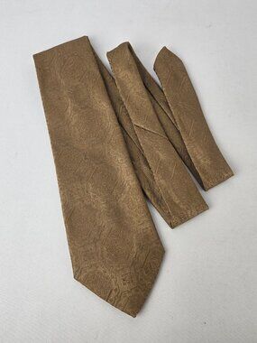 Vintage Schiaparelli Silk Tie Gold Jacquard Designer Necktie